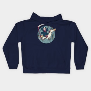 Cute Grim Reaper Riding A Unicorn Kids Hoodie